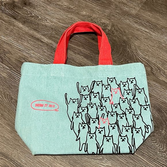 Handbags - Loop Kitten Cat Tote Bag ❘ Travel Bag ❘ Causal Bag ❘ 2-Handle Bag ❘ Animal Print